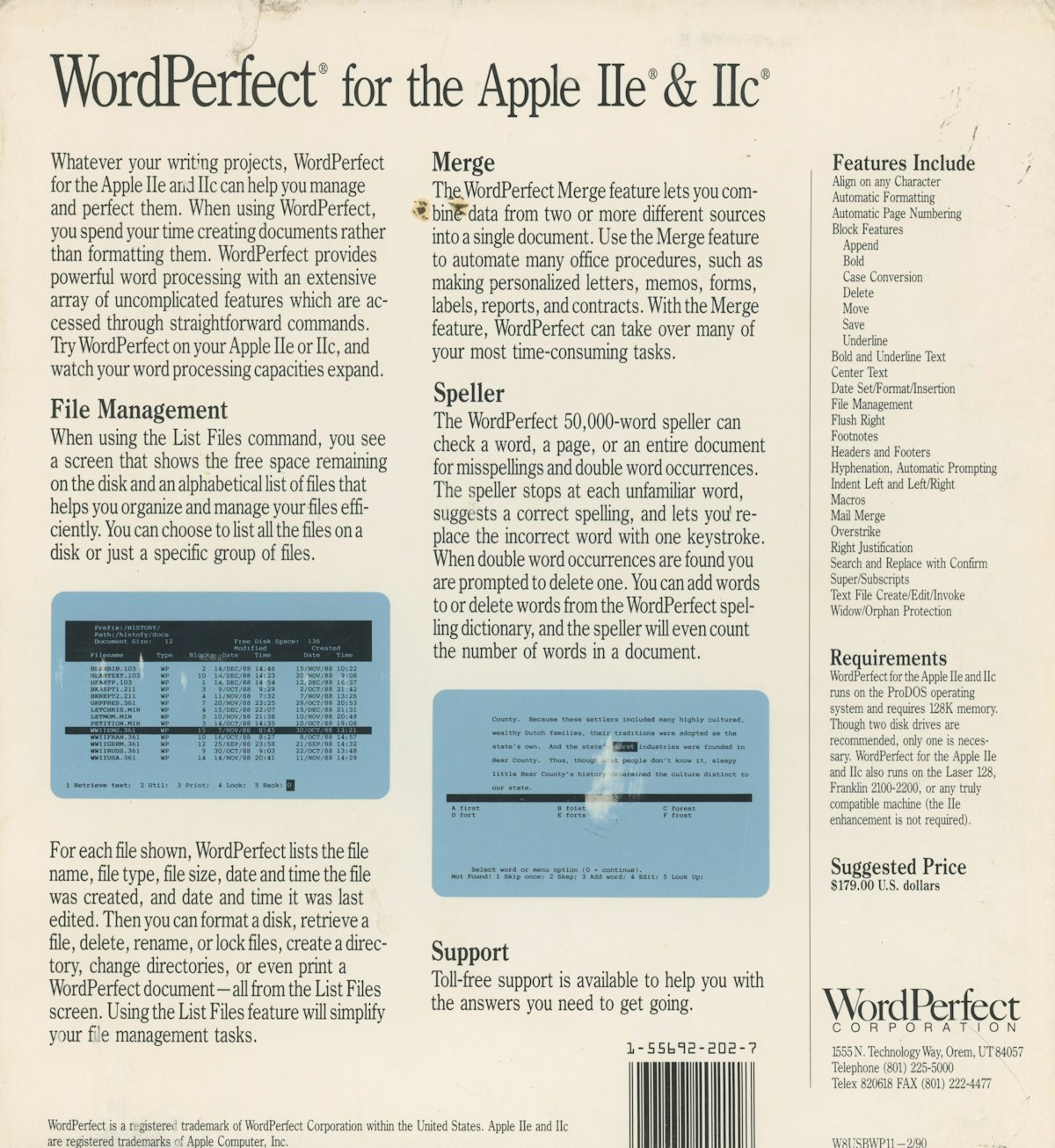 WordPerfect for the Apple IIe and IIc
