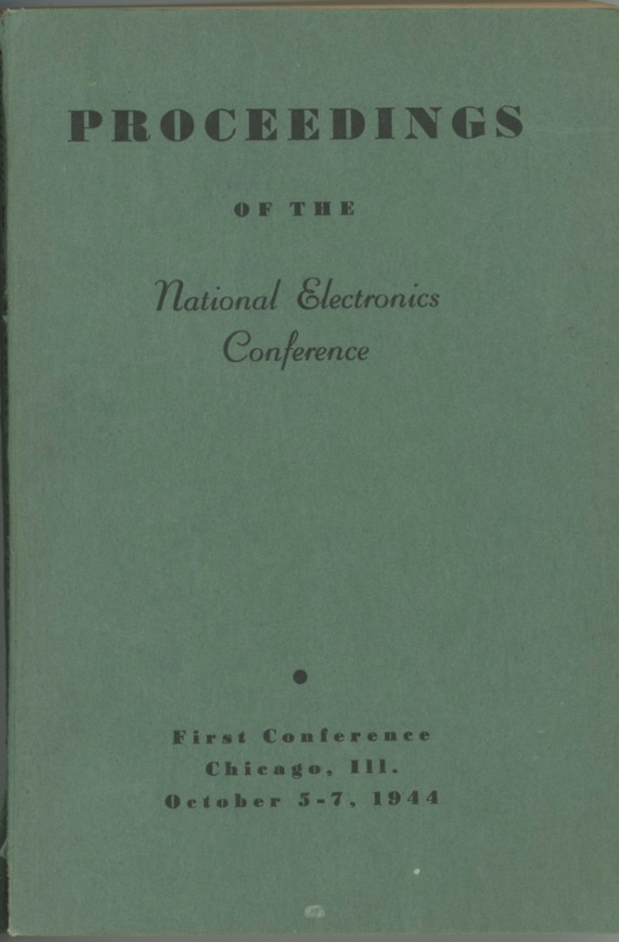 Proceedings of the National Electronics Conference